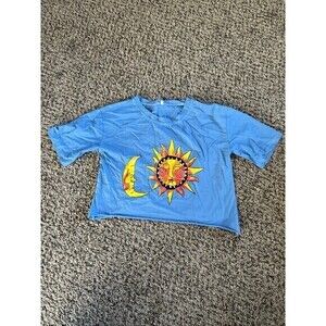 Moon and sun blue crop top size small‎